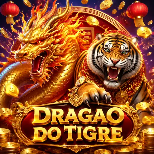 Mesa de Dragon Tiger com cartas do dragão e do tigre lado a lado