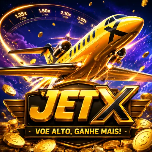 Jato do JetX decolando com gráfico de multiplicador ao fundo