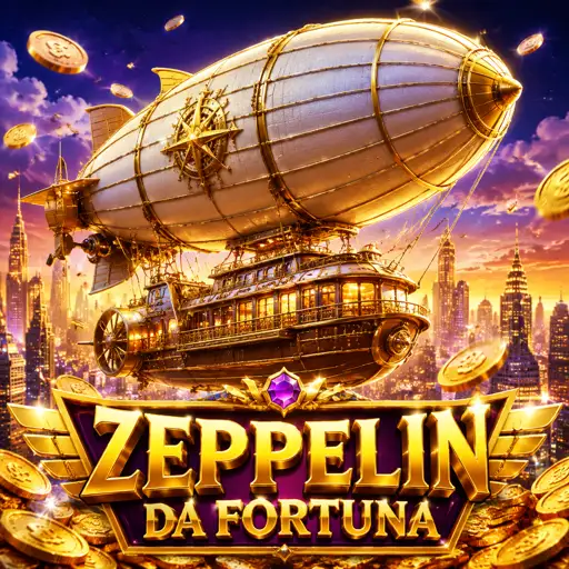 Dirigível do Zeppelin subindo no céu noturno do jogo de crash